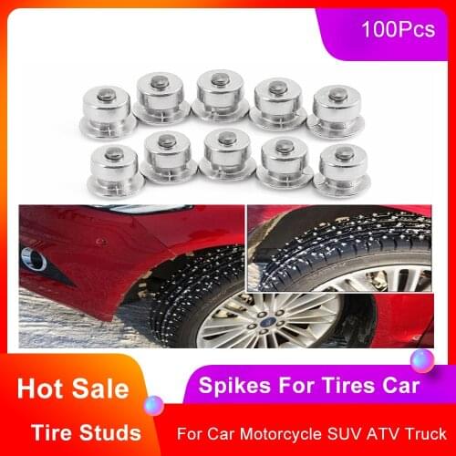 100 PCS Winter Tire Spikes Car Tires Studs Screw Snow Spikes Wheel Tyre Snow Chains Studs For Auto Car Motorcycle SUV ATV Truck
