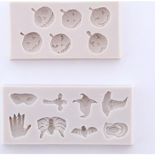 New Moons Ghosts Bats Cooking Tool Moon Star Halloween Pumpkins Cartoons Shaping Silicone Mold Chocolate Candy