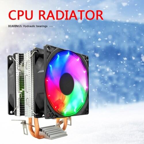GPU Computer Water Cooling System Waterblock CPU Dual Cooling Fan 2 Heat Pipes Silent Desktop PC Computer Cooler Radiator