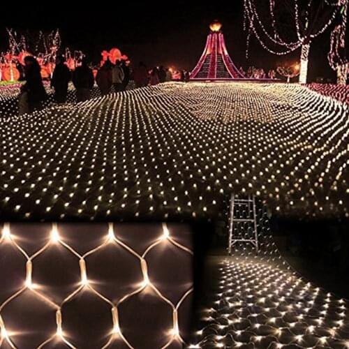 3m*2m 200 LED Net Mesh Fairy String Light Christmas Wedding Party Fairy String Light with 8 Function Controller EU/US Plug