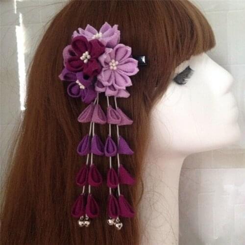 1pcs Handmade Flower Tassel Hairpin for Hanfu Kimono Hair Clip Decor Daily Headdress Women Girl New Year Gift Hot