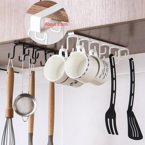 Iron Double-Row Hook Spoon Shovel Wall Shelves Kitchen Organizer Cup Holders Hooks Scarf Scarf Hanger Eco Friendly Organization