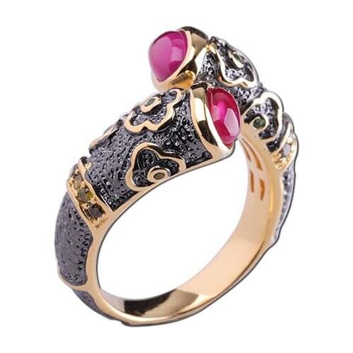 Personality Fashion Ladys Ring Real 925 Sterling Silver Golden Color Ring For Women Fine Jewelry Pure Handmade Jewelry 2019