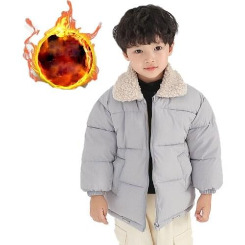 2021 Winter Boys Thick Jackets Fashion Baby Boys Warm Down Padded Jacket Kids Outerwear 2-8 Years Children Coats Girl Jackets