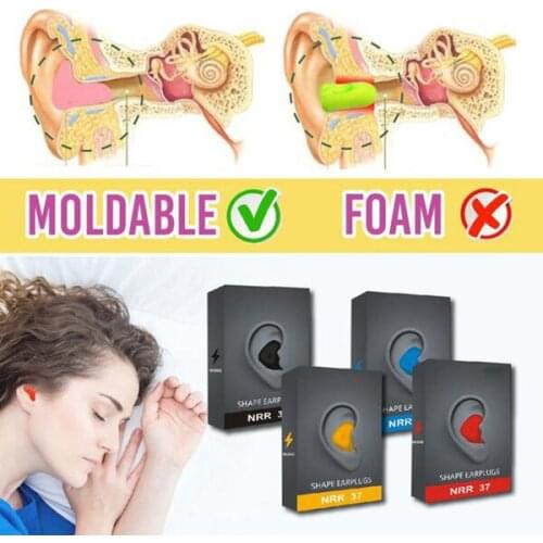 1 Pair Shaping Earplugs Noise Blocking Universal Soundproof Earplugs for Sleeping Personal Health Care Sleep & Snoring EK-New