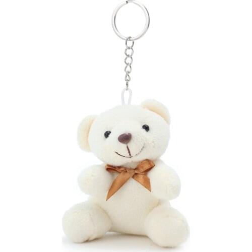10Pcs/Lot 10cm 20g Mini Plush Keychain And Pendant Beige Bear Doll Toys