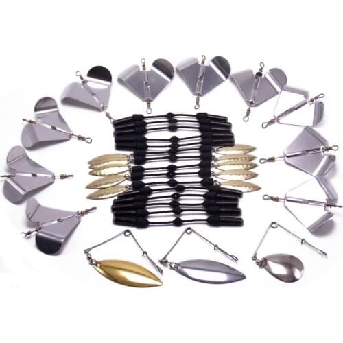 CATCHSIF 28pcs Lure Customization Blades and rattles for Spinners buzzbaits Swim jigs and chatterbaits