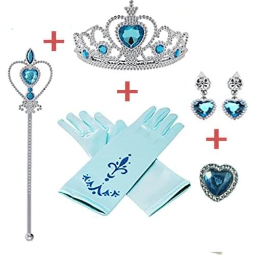 5pcs/lot Disney Princess Beauty Fashion Toys pretend play Frozen Accessories Love Sticky Diamond Crown Magic Bar Crown