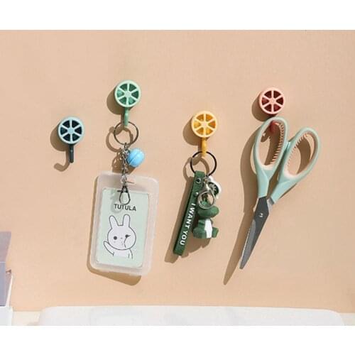 5Pcs Refrigerator Hook Punch Free Good Load Capacity Plastic Storage Hanger Hook for Dorm