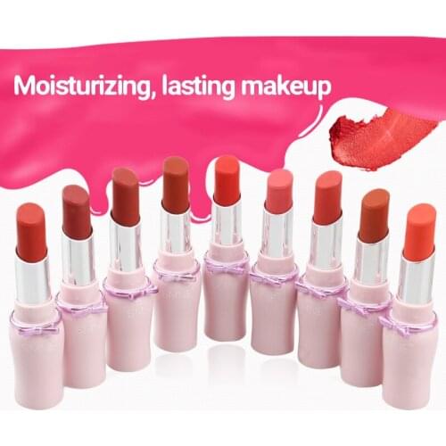 9 Colors Lips Makeup Lipstick Lip Gloss Long Lasting Moisture Cosmetic Lipstick Red Lip Matte Lipstick Waterproof TSLM1