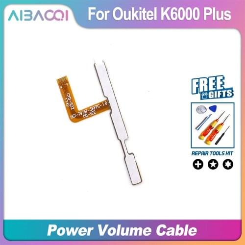 AiBaoQi New Original power on/off+ volume FPC Key up/down button flex cable FPC For Oukitel K6000 Plus Phone