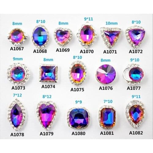 Free Shipping Wholesale 100pcs/lot Rhinestone Flatback Button Nail Art Crystal Stone Invitation Rhineston Button DIY HUA04-3
