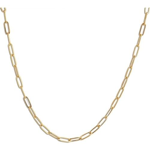 10pcs 4x10mm Paparclip Necklace Chains Rectangle Shape Necklace Chain gold Stainless steel Chain