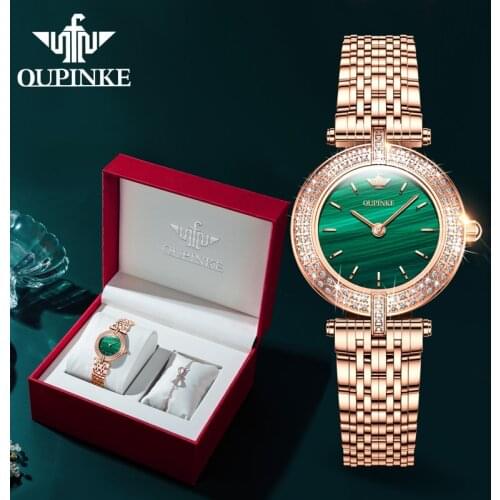 OUPINKE Swiss Movement Watches For Women Luxury Sapphire Mirror Alloy Watch Top Gift Suit Quartz Lady Wristwatch