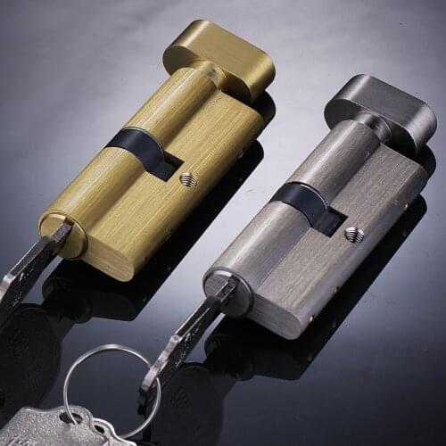 3 pcs Brass Key Door Cylinder For 70-75mm Thickness Door Lock Cylinder Interior Bedroom Living Lock Handle
