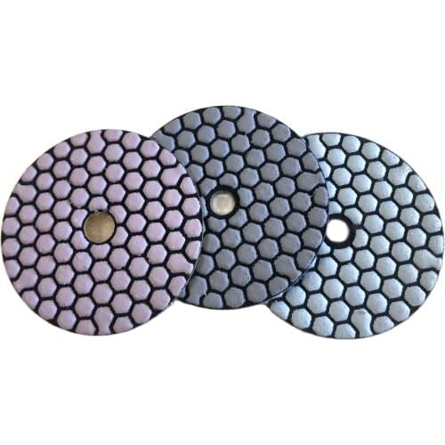 5PCS/Set 4inch 100mm Dry Polishing Pad Sharp Type Flexible Diamond Polishing Pad For Granite Marble Stone Sanding Disc