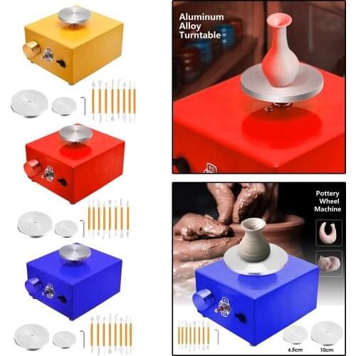 Mini Electric Pottery Wheel Machine Forming Machine with Tray and Clay Tools