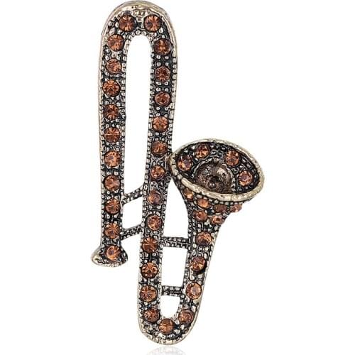 European and American Creative alloy Instrument brooch Rhinestone Crystal Retro Brooches pin ornament AL686