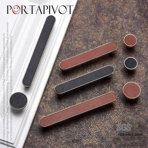 Aritificial Leaather handle Black Wardrobe Handles Cabinets Wardrobe Big Knob Bedside Cabinets handles for furniture