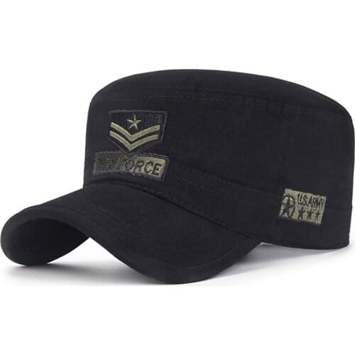 2020 Air Force Army Cap Hat Military Hats Camouflage Flat Top Hat Men Women Cotton Hat Black Army Green Embroidered Camo Hat