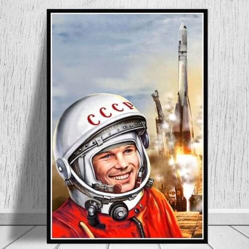 Classic Movie Space Heroes Yuri Gagarin Vintage Poster And Prints Paintings Art Canvas Wall Pictures For Living Room Home Decor