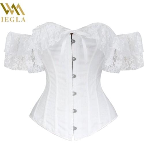 Corset Top Sexy Steampunk Halloween Lace Corset For Women Overbust Palace Off Shoulder Costume Bustier Crop Top Woman