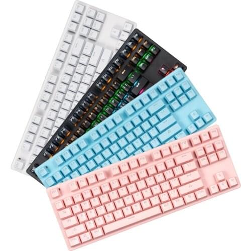 Swap Mechanical Keyboard Dust-proof Blue Switch 87 Keys Game Office 4 Colors Cute Keyboard K870