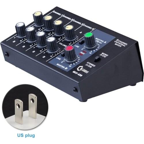 Mixing Console 8 Channel Panel Karaoke Microphone Sound Mixer Digital Adjusting Stereo Us Plug