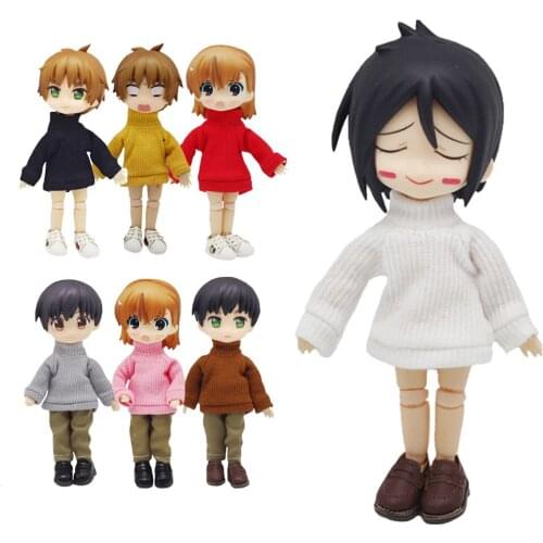 1/12 BJD Clothes for obitsu11,Fashion Turtleneck Sweater T-shirt for 1/8 Doll Fit OB11 Doll,1/12 BJD Doll Dress Accessories Toy
