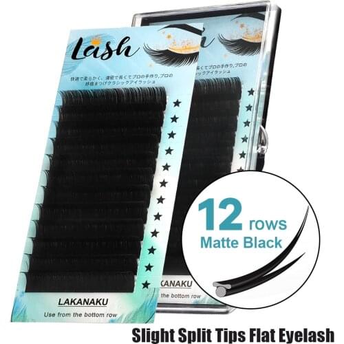 Abonnie Ellipse Flat Lashes False Eyelashes Wire Volume Extension 0.12 C/D 8-15 Free Shipping to Brazil Makeup Flat Lash