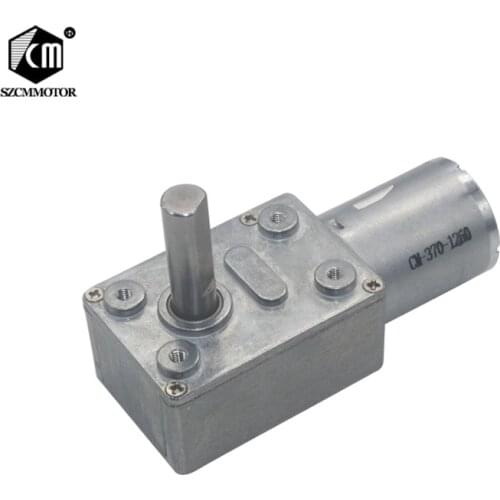 Low RPM Speed Reducation DC Worm Geared Motors 2RPM to 150RPM Long M8 Type-D Shaft Reversible High Torque Turbo Worm Gear Motor
