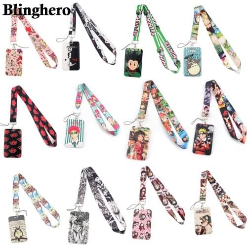 CB0177 New Anime Printed Lanyard Badge ID Card Holder Neck Strap Cell Phone Neck Straps Office School Supplies Accessory Gift