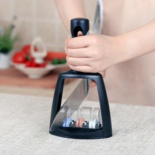 RISAMSHA knife sharpening sistem 3 stage White Fused Alumina Knife Grinder Black Handle Sharpener knife sharpener RM007