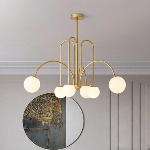 Modern minimalist Nordic bedroom living room decoration glass magic bean creative chandelier indoor lighting chandelier LX102815