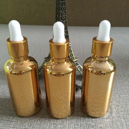 50pieces/lot 50ml High temperature gold plated dropper bottle,dropper container,essentical oil bottle wholesale