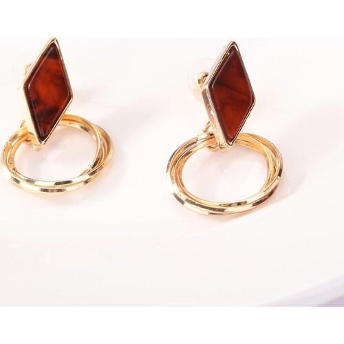 YLWHJJ 2019 new girls stud Earring Geometric cute Beautifu Square gem Earrings Women brand Round fashion jewelry