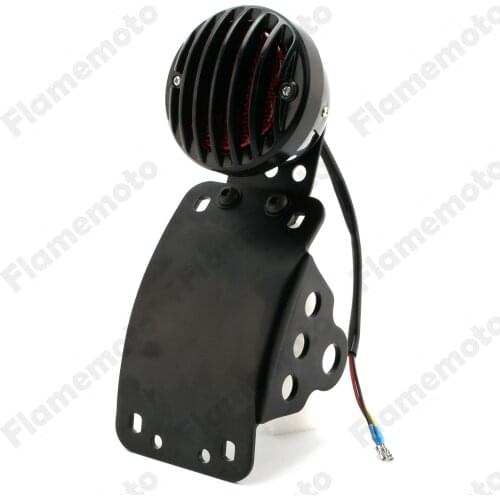 Motorcycle Tail Light Brake License Plate Lights Axle Side Mount Bracket Holder Taillight For Harley Bobber Chopper Custom Bikes
