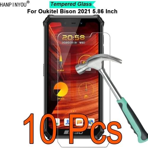 10 Pcs/Lot For Oukitel Bison 2021 F150 5.86" 9H Hardness 2.5D Ultra-thin Toughened Tempered Glass Film Screen Protector Guard