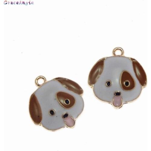 5PCS Enamel Animal Charms Pet Bracelet Jewelry Making Cute Puppy Metal Dog DIY Gold Jewelry Baby Makings Crafts Handmade Cute