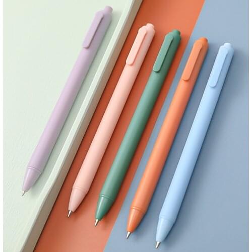 5pcs/set Cute Gel Pen Creative Macaron 0.5mm Black refill Press Office Gift School Supplies Stationery Kawaii Pens