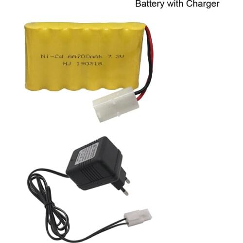 7.2V 700mah AA NI-CD Battery With 7.2V Charger Set For RC Electric toys car Telerobot boat Remote control Tank L6.2-2P Plug