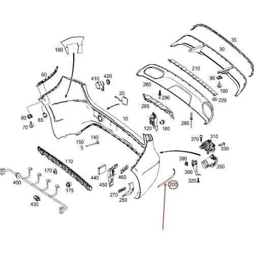 Car Rear bumper trim Electroplating bright strip Class B W246 B200mer ceSuitable ford es-be nz2012 Rear bumper plating strip