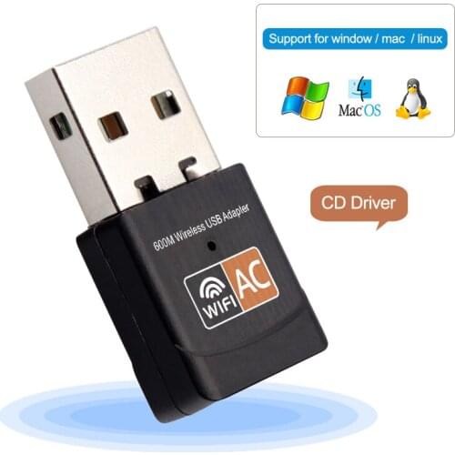 Wireless USB WiFi Adapter 600Mbps wi fi Dongle PC Network Card Dual Band wifi 5 Ghz Adapter Lan USB Ethernet Receiver AC Wi-fi