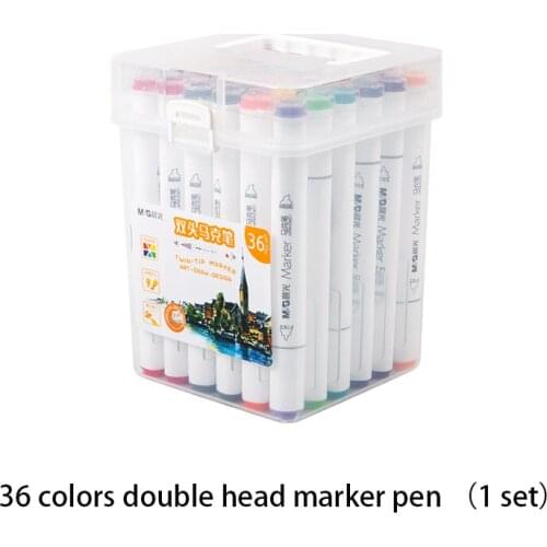 Double Head Marker Pen Painting Pen 36 Colors Sketch Multicolor Comics Student School Art Supplies Drawing Set Alcohol Ink