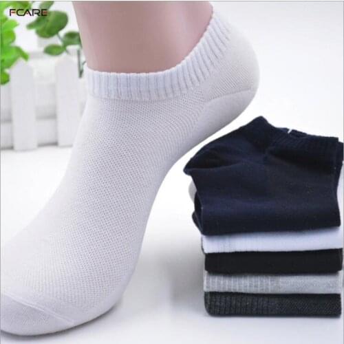 Fcare 10PCS=5 pairs mens cotton summer thin short mesh boat low cut invisible boat ankle socks
