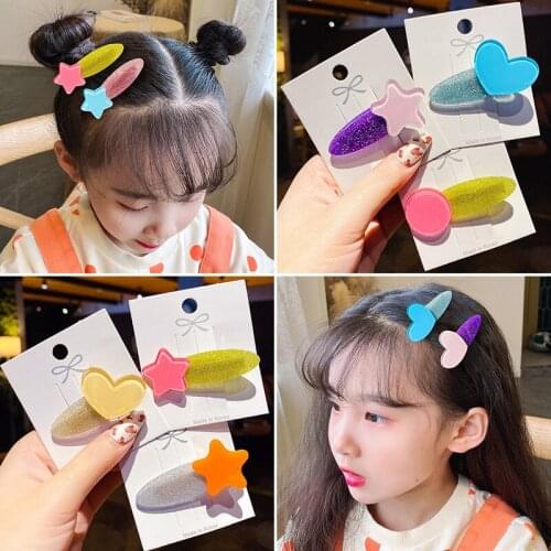 Ms children yakeli pentagram love hairpin clip girls tire lovely princess baby sweet joker broken hair clip