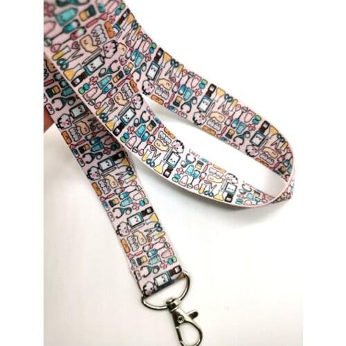 Hot Sale! Doctors nurse Lanyard Neck Strap Card Bus ID Holders With Key Chain