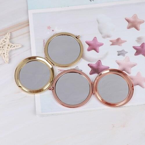 GU86 1PC Portable Double Side Mirro Fashion Women Ladies Make Up Mirror Cosmetic Folding Compact Pocket With Makeup Tool Gift