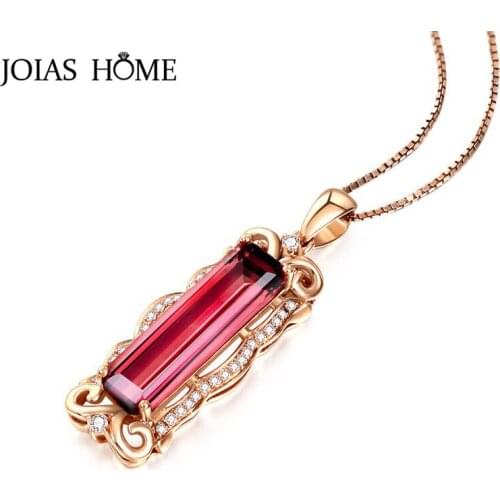 JoiasHome classic silver women necklace 925 silver with ruby color pendant for charm lady Wedding Party Wholesale Gift