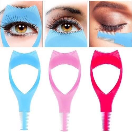 3 in 1 Makeup Mascara Shield Eyelash Tools Guard Curler Eyelash Curling Comb Lashes Beauty Cosmetics Applicator Eyelash Tools